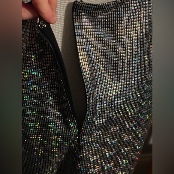 NWT Fore Disco Womens Metallic Short Mini Skirt size Large - Picture 13 of 14